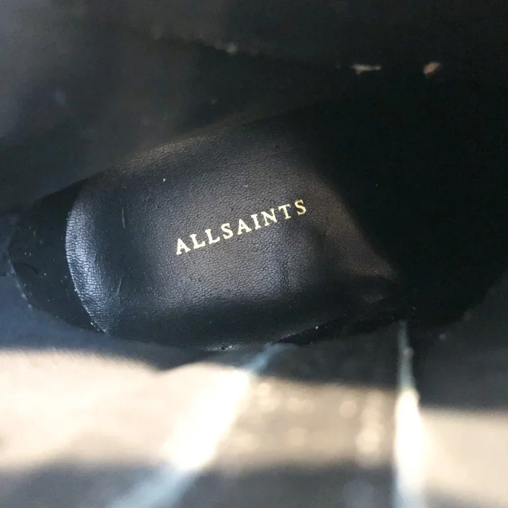 ALLSAINTS Donita Goat Leather Animal Print Snake Embossed Lace Up Combat Boot 38 - Picture 9 of 13